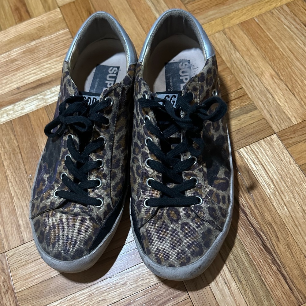 Golden Goose Super Star Leopard Print Sneakers